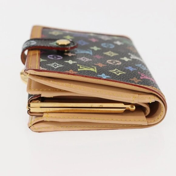 LOUIS VUITTON Multicolor Portefeuille Viennois Wallet Black M92988 Auth 146412 - Picture 8 of 16